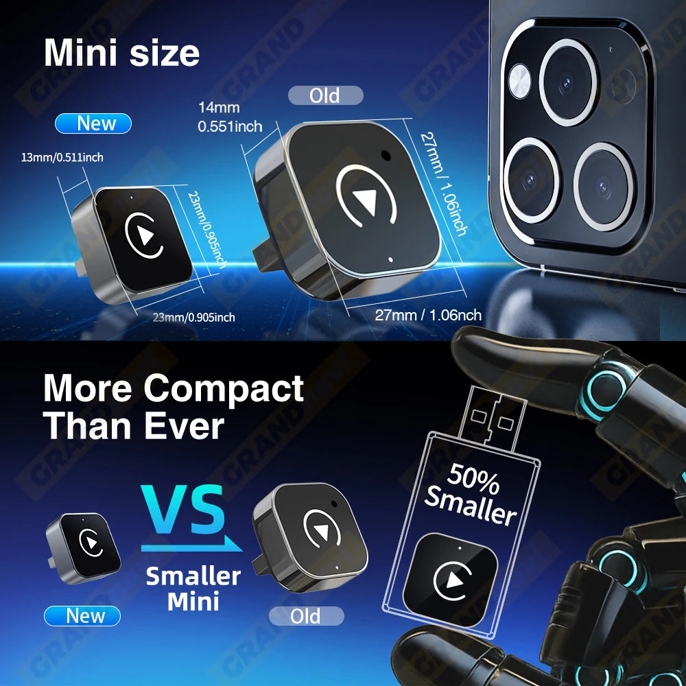 2025 New 2IN1 Wireless Carplay Android Auto USB Adapter Dongle Smart Mini Box Plug Play for VW Toyota Nissan Honda Ford Benz KIA